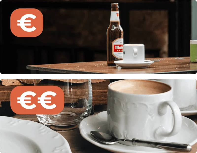 Coffee price comparison by venue type